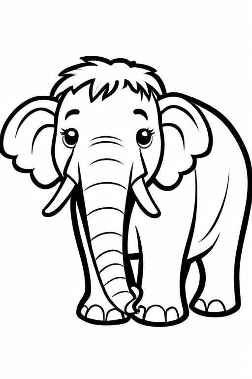 Mammoth Coloring Page 19 for Kids