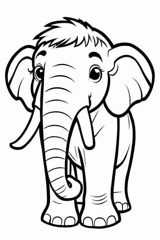 Mammoth Coloring Page 2 for Kids