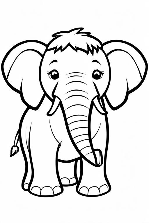 Mammoth Coloring Page 20 for Kids