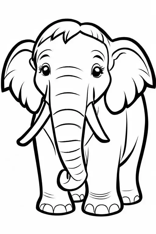 Mammoth Coloring Page 23 for Kids