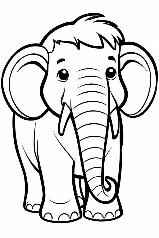 Mammoth Coloring Page 24 for Kids