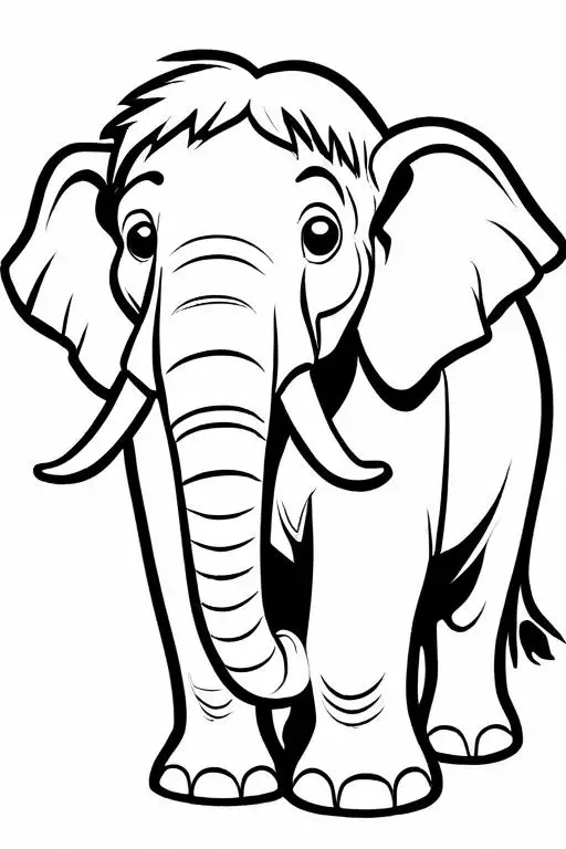 Mammoth Coloring Page 27 for Kids