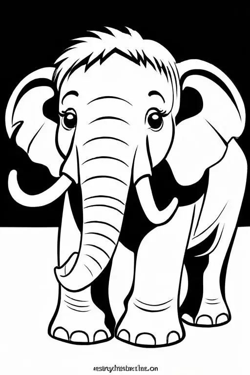 Mammoth Coloring Page 28 for Kids