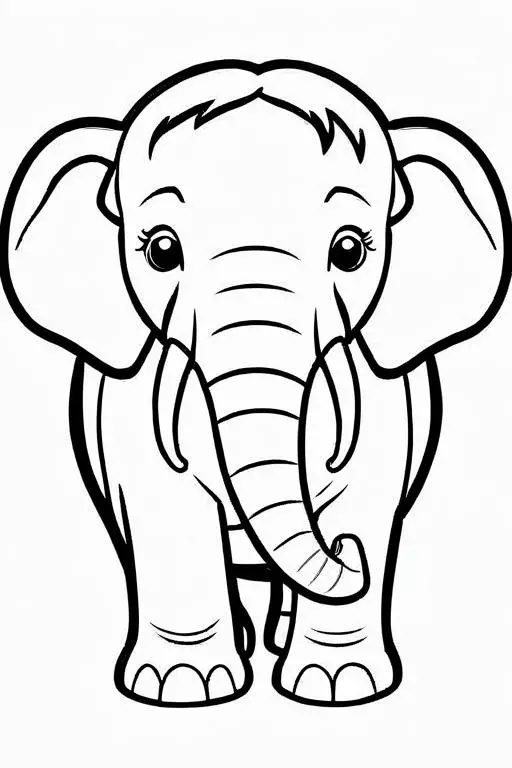 Mammoth Coloring Page 3 for Kids