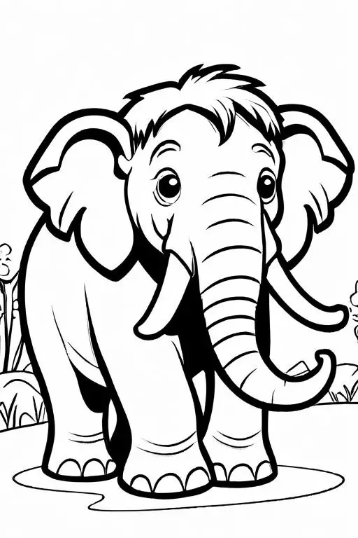 Mammoth Coloring Page 30 for Kids