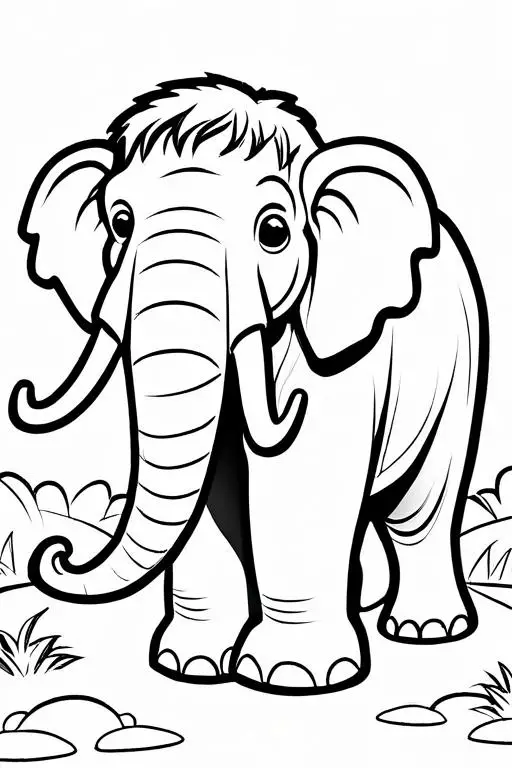 Mammoth Coloring Page 32 for Kids