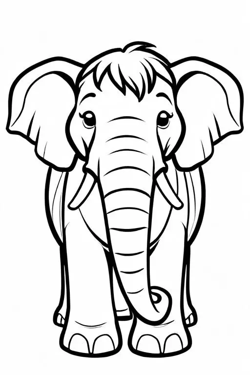 Mammoth Coloring Page 33 for Kids