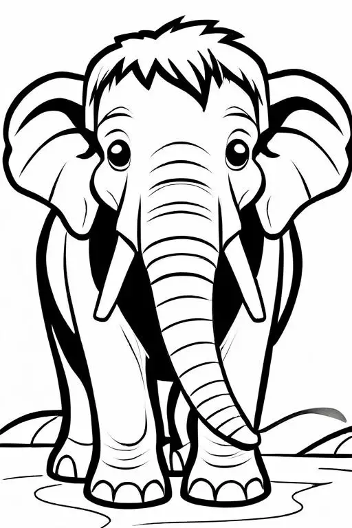 Mammoth Coloring Page 34 for Kids