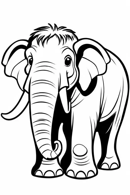 Mammoth Coloring Page 35 for Kids