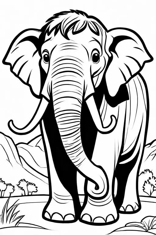 Mammoth Coloring Page 36 for Kids