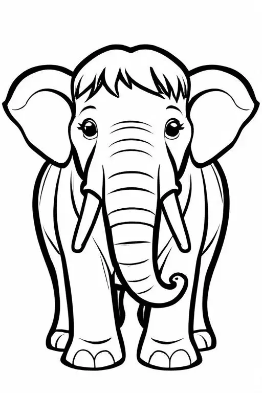 Mammoth Coloring Page 37 for Kids