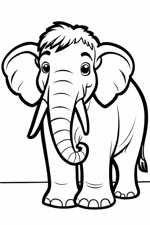 Mammoth Coloring Page 4 for Kids