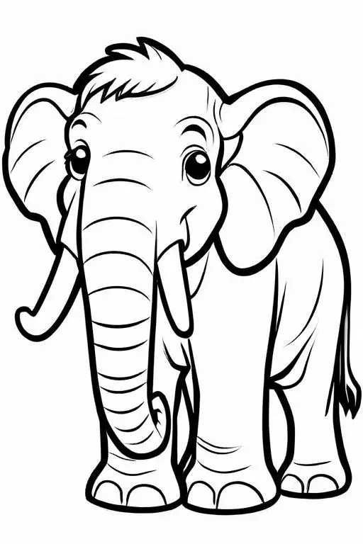 Mammoth Coloring Page 40 for Kids