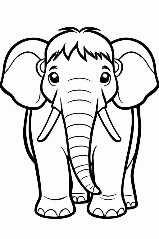 Mammoth Coloring Page 44 for Kids