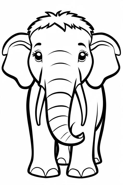 Mammoth Coloring Page 45 for Kids