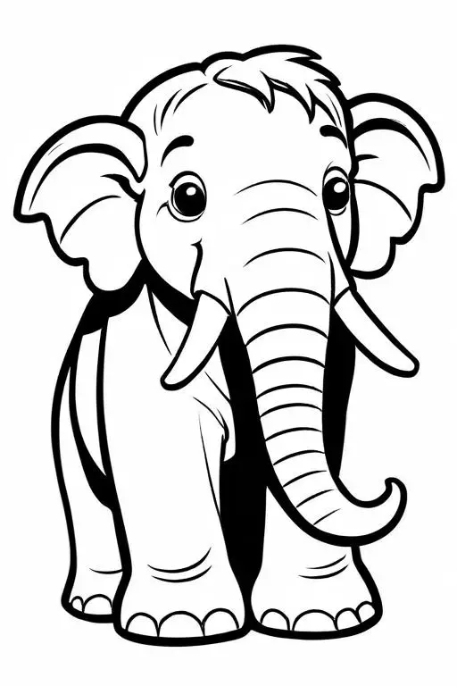 Mammoth Coloring Page 47 for Kids