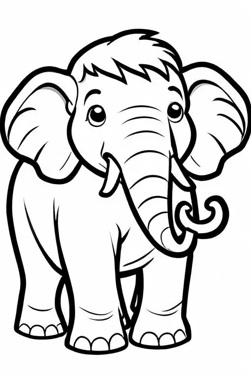 Mammoth Coloring Page 6 for Kids