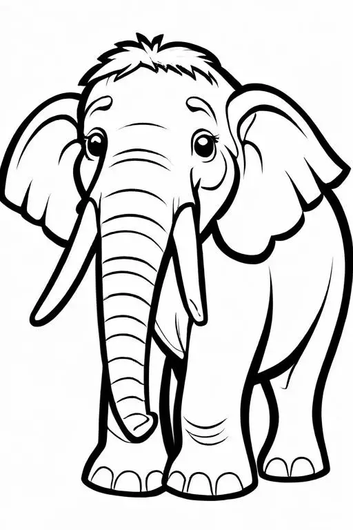 Mammoth Coloring Page 7 for Kids