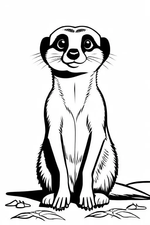 Meerkat Coloring Page 2 for Kids