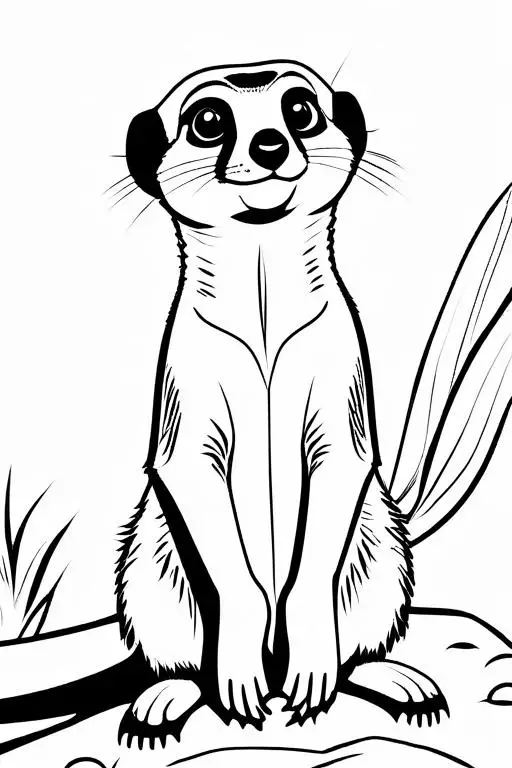 Meerkat Coloring Page 3 for Kids