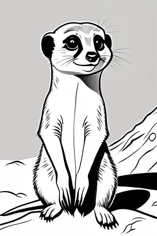 Meerkat Coloring Page 4 for Kids