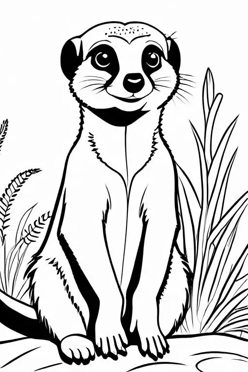 Meerkat Coloring Page 6 for Kids