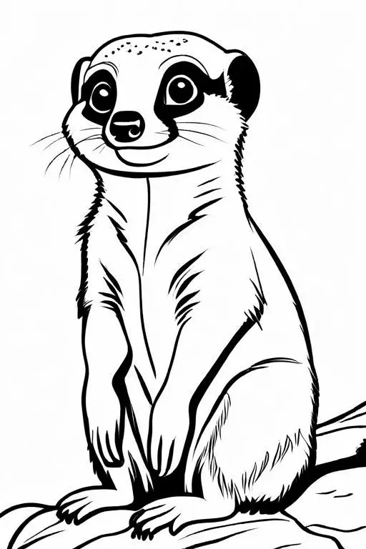 Meerkat Coloring Page 7 for Kids