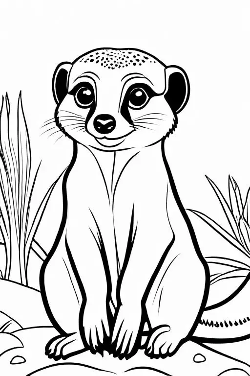 Meerkat Coloring Page 8 for Kids