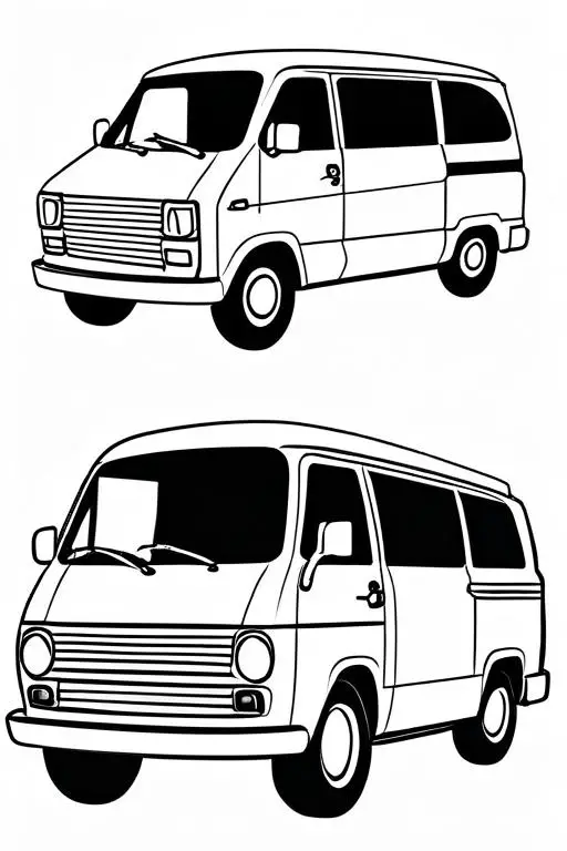 Minivan Coloring Page 10 for Kids