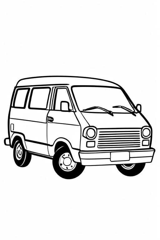 Minivan Coloring Page 11 for Kids