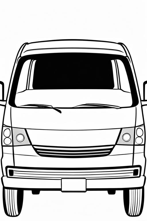 Minivan Coloring Page 12 for Kids