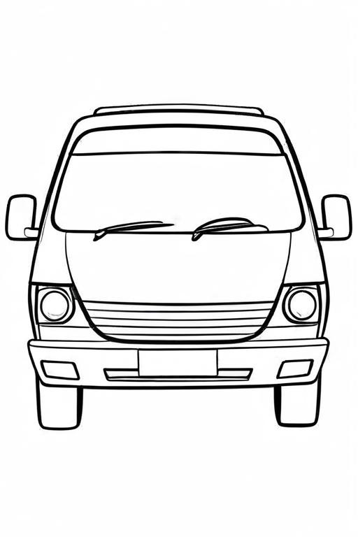 Minivan Coloring Page 13 for Kids