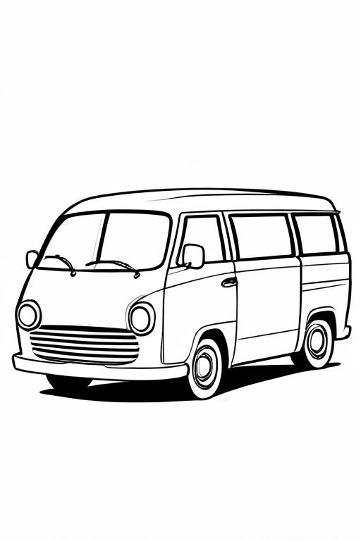 Minivan Coloring Page 14 for Kids