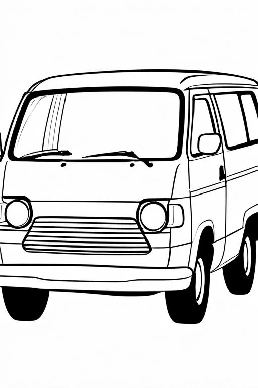 Minivan Coloring Page 16 for Kids