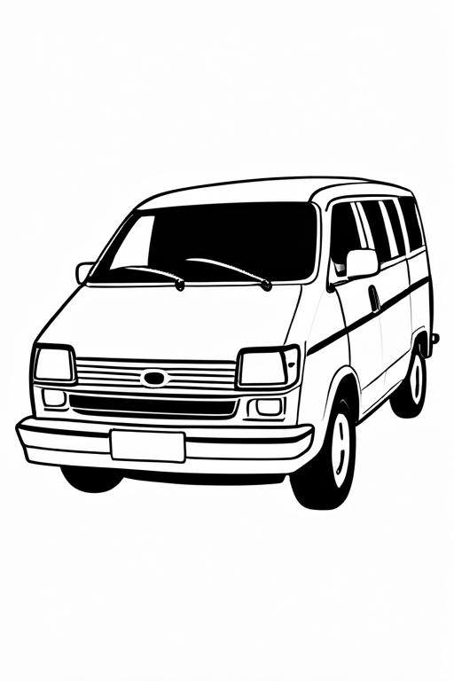 Minivan Coloring Page 18 for Kids