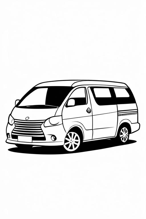 Minivan Coloring Page 19 for Kids