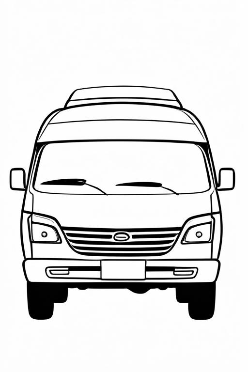 Minivan Coloring Page 21 for Kids