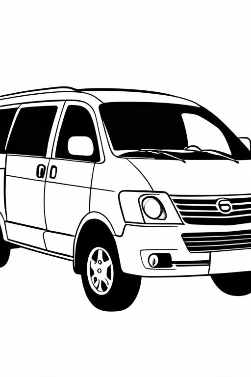 Minivan Coloring Page 22 for Kids