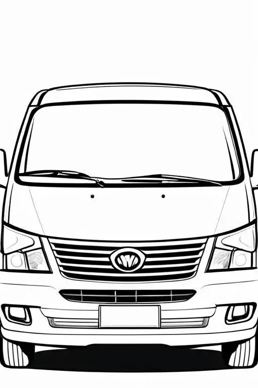 Minivan Coloring Page 23 for Kids