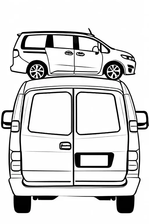 Minivan Coloring Page 24 for Kids