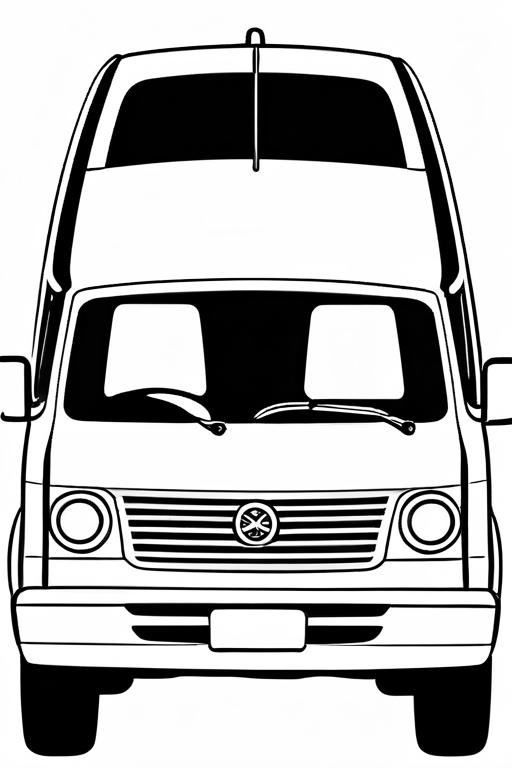 Minivan Coloring Page 25 for Kids