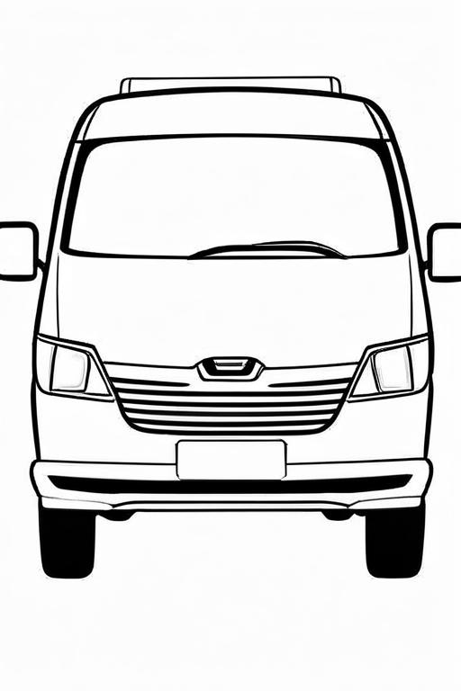 Minivan Coloring Page 26 for Kids