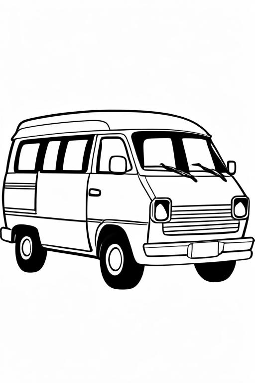 Minivan Coloring Page 27 for Kids