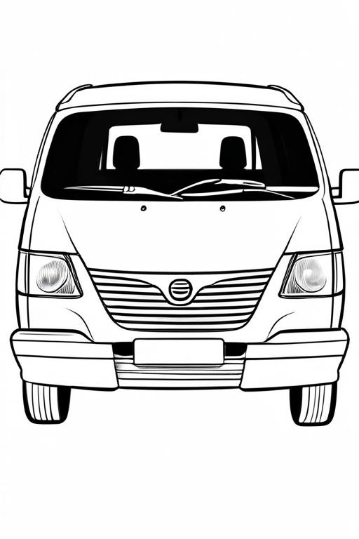 Minivan Coloring Page 28 for Kids