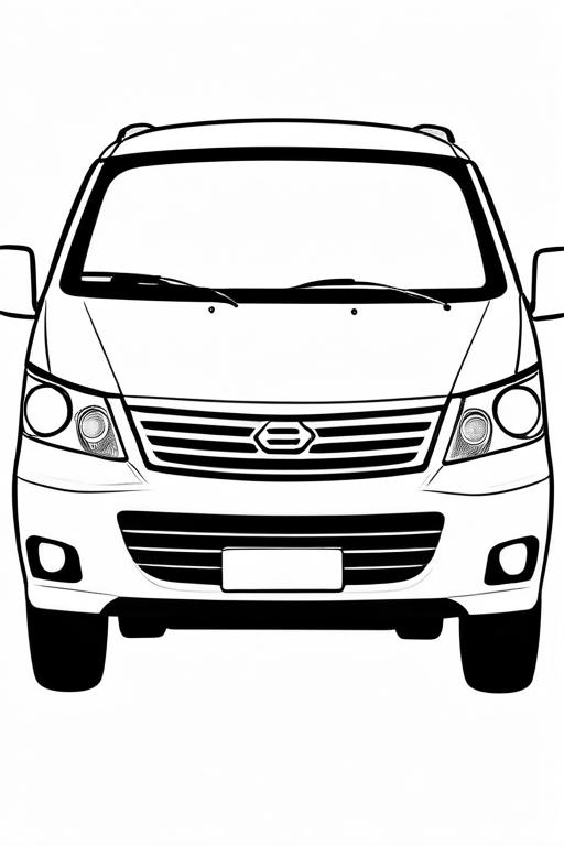 Minivan Coloring Page 29 for Kids