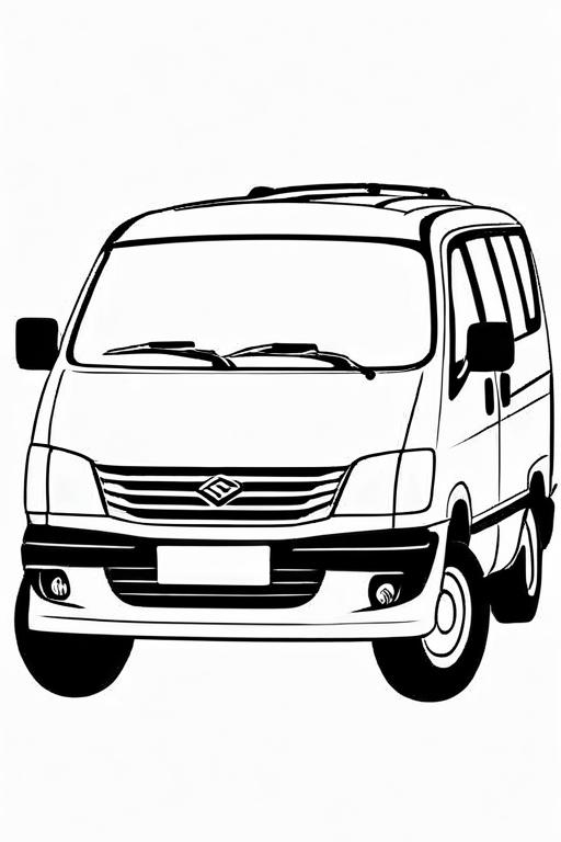 Minivan Coloring Page 3 for Kids