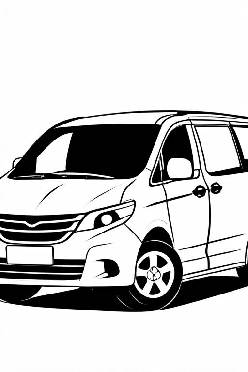 Minivan Coloring Page 30 for Kids