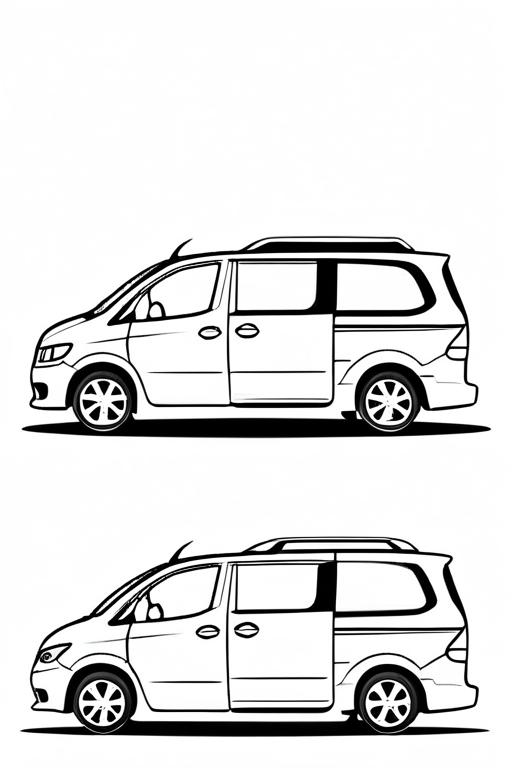 Minivan Coloring Page 31 for Kids