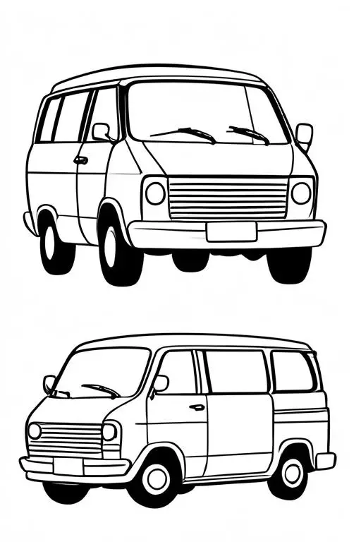 Minivan Coloring Page 32 for Kids