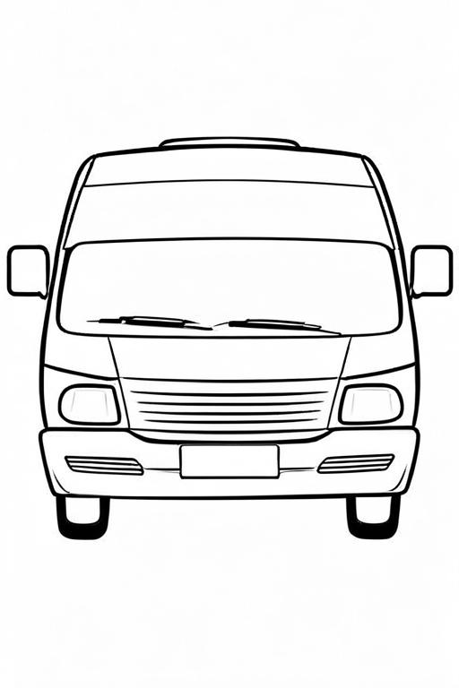 Minivan Coloring Page 34 for Kids